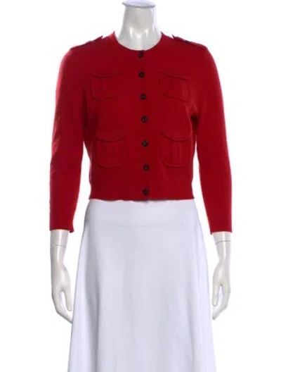 Pre-owned Diane Von Furstenberg Wool Crew Neck Sweater In Red