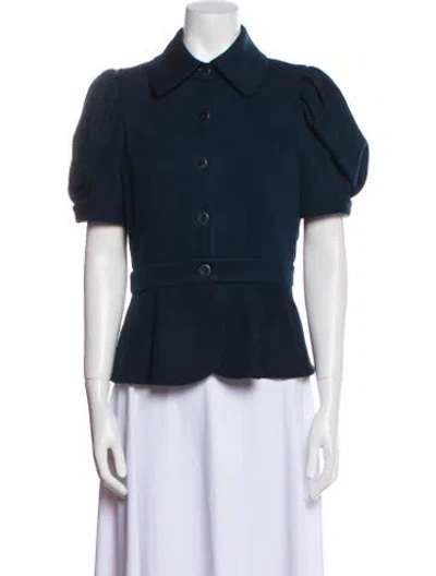 Pre-owned Diane Von Furstenberg Wool Evening Jacket In Blue