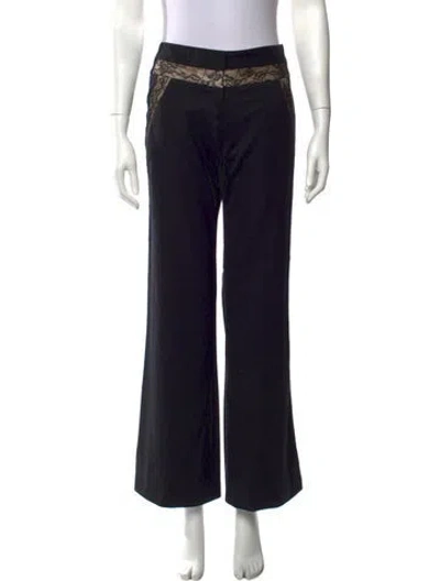 Pre-owned Diane Von Furstenberg Wool Flared Pants In Black