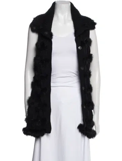 Pre-owned Diane Von Furstenberg Wool Fur Jacket In Black