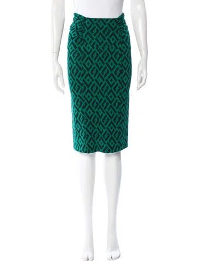 Pre-owned Diane Von Furstenberg Wool Knee-length Skirt In Green