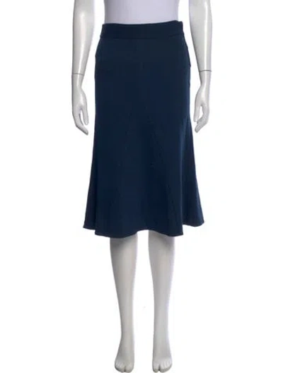 Pre-owned Diane Von Furstenberg Wool Midi Length Skirt In Blue