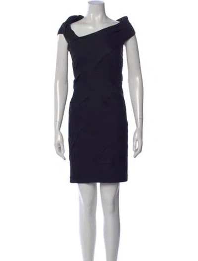 Pre-owned Diane Von Furstenberg Wool Mini Dress In Black
