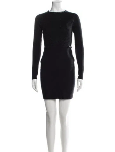 Pre-owned Diane Von Furstenberg Wool Mini Dress In Black