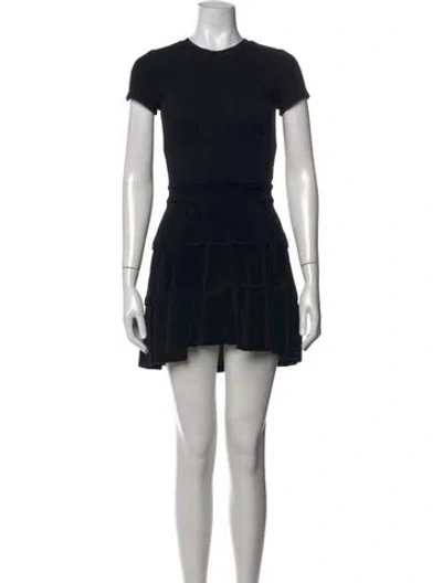 Pre-owned Diane Von Furstenberg Wool Mini Dress In Black