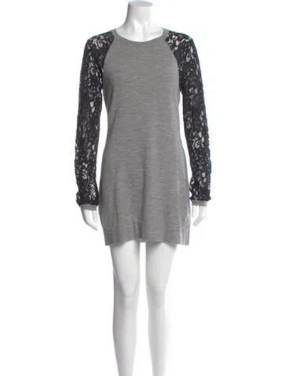 Pre-owned Diane Von Furstenberg Wool Mini Dress In Black/grey