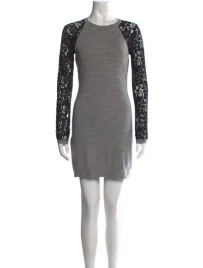 Pre-owned Diane Von Furstenberg Wool Mini Dress In Black/grey