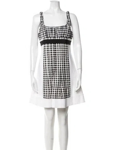 Pre-owned Diane Von Furstenberg Wool Mini Dress In Black/white