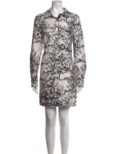 Pre-owned Diane Von Furstenberg Wool Mini Dress In Black/white