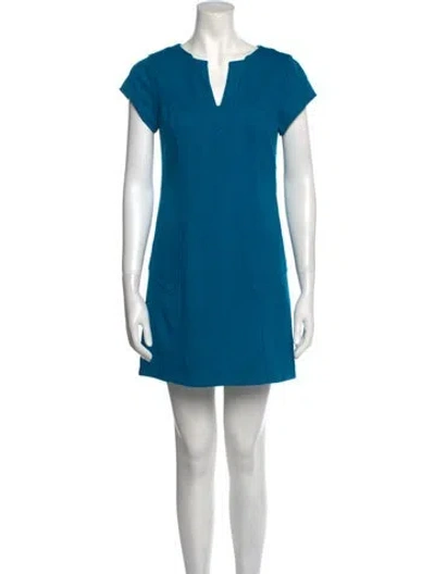 Pre-owned Diane Von Furstenberg Wool Mini Dress In Blue