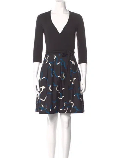 Pre-owned Diane Von Furstenberg Wool Mini Dress In Gray