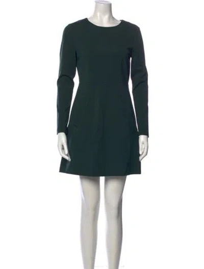 Pre-owned Diane Von Furstenberg Wool Mini Dress In Green