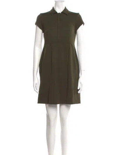 Pre-owned Diane Von Furstenberg Wool Mini Dress In Green