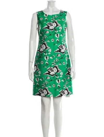 Pre-owned Diane Von Furstenberg Wool Mini Dress In Green