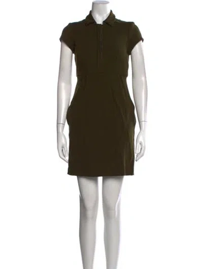 Pre-owned Diane Von Furstenberg Wool Mini Dress In Green