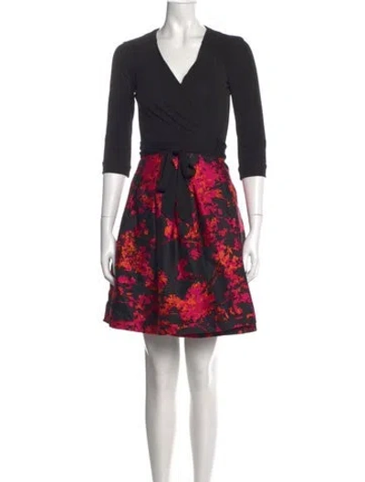 Pre-owned Diane Von Furstenberg Wool Mini Dress In Multi