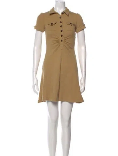 Pre-owned Diane Von Furstenberg Wool Mini Dress In Neutral
