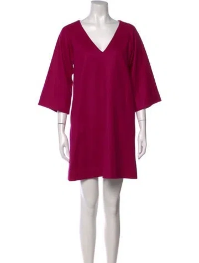 Pre-owned Diane Von Furstenberg Wool Mini Dress In Purple
