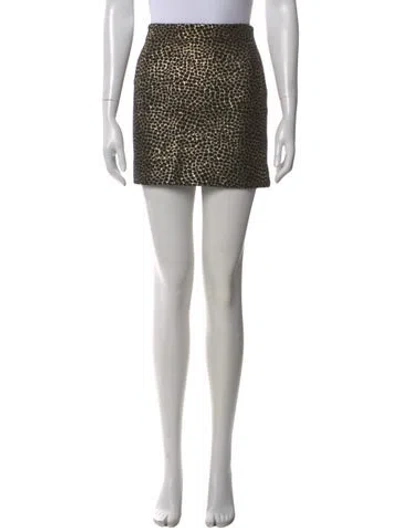 Pre-owned Diane Von Furstenberg Wool Mini Skirt In Gold
