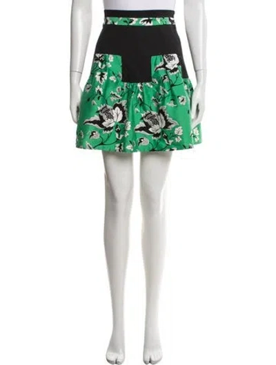 Pre-owned Diane Von Furstenberg Wool Mini Skirt In Green
