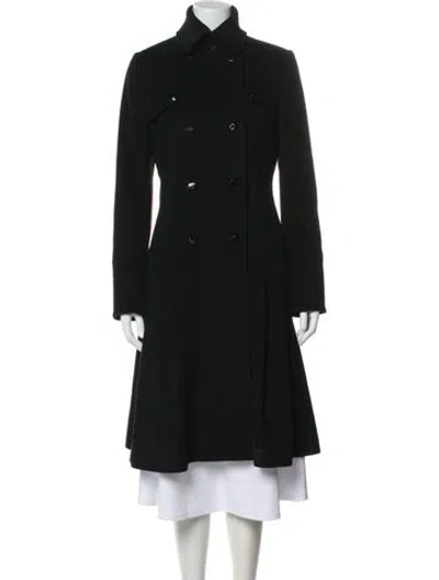 Pre-owned Diane Von Furstenberg Wool Peacoat In Black