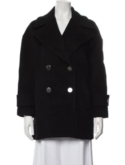 Pre-owned Diane Von Furstenberg Wool Peacoat In Black