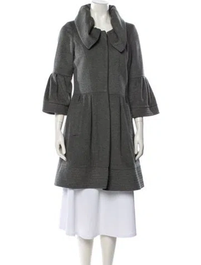 Pre-owned Diane Von Furstenberg Wool Peacoat In Gray
