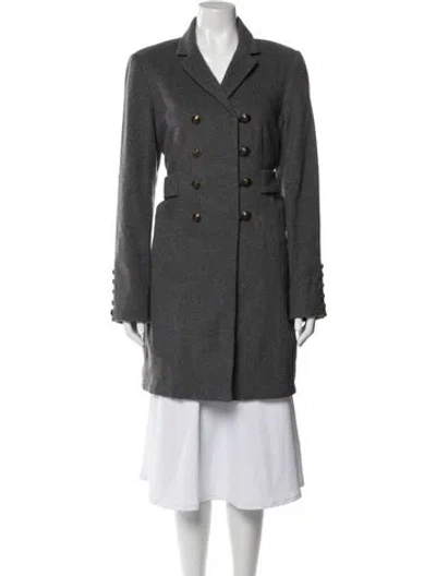 Pre-owned Diane Von Furstenberg Wool Peacoat In Gray
