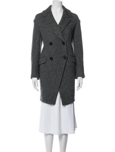 Pre-owned Diane Von Furstenberg Wool Peacoat In Gray