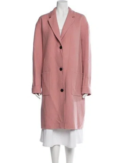 Pre-owned Diane Von Furstenberg Wool Peacoat In Pink