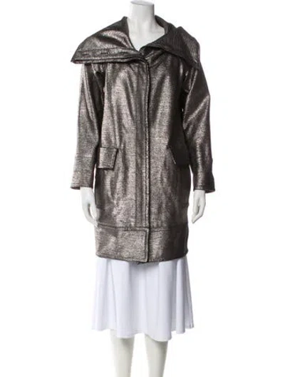 Pre-owned Diane Von Furstenberg Wool Printed Coat
