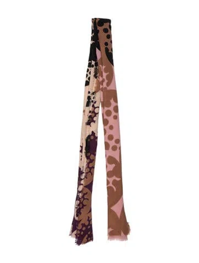 Pre-owned Diane Von Furstenberg Wool Printed Scarf In Neutrals