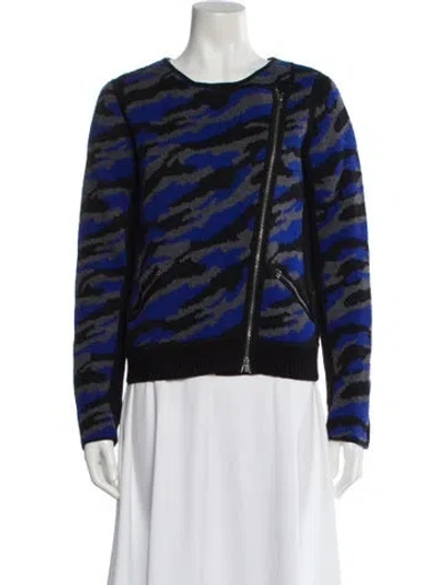 Pre-owned Diane Von Furstenberg Wool Printed Sweater In Blue
