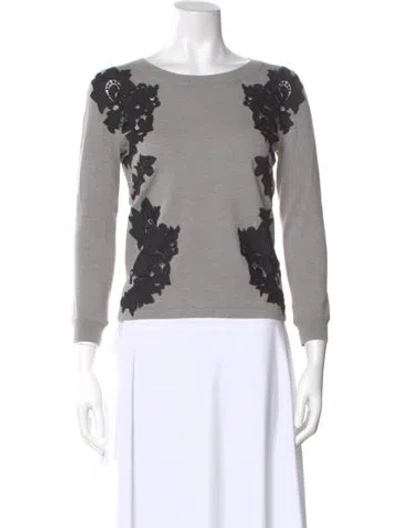Pre-owned Diane Von Furstenberg Wool Printed Sweater In Gray