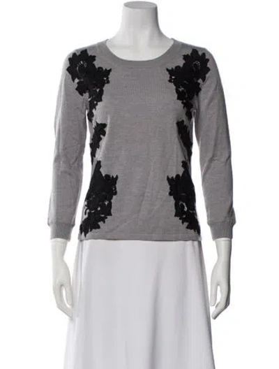 Pre-owned Diane Von Furstenberg Wool Printed Sweater In Gray