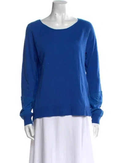 Pre-owned Diane Von Furstenberg Wool Scoop Neck Sweatshirt In Blue