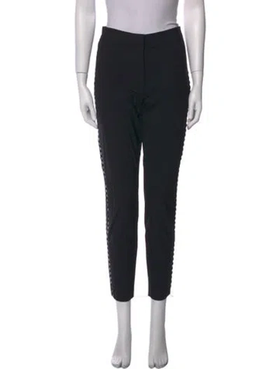 Pre-owned Diane Von Furstenberg Wool Skinny Leg Pants In Black
