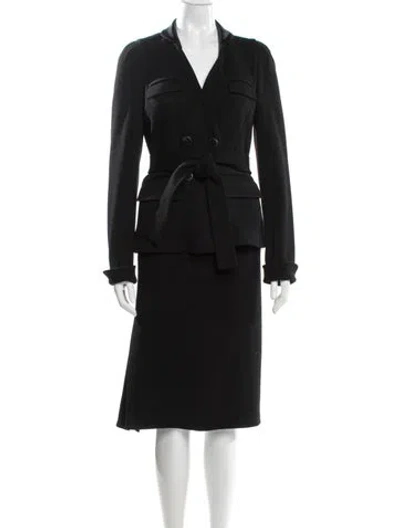 Pre-owned Diane Von Furstenberg Wool Skirt Suit In Black