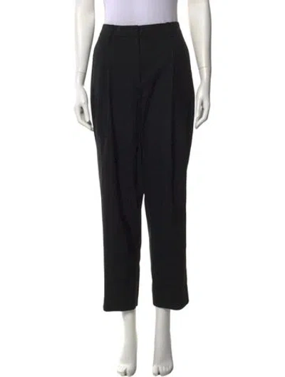 Pre-owned Diane Von Furstenberg Wool Straight Leg Pants In Black