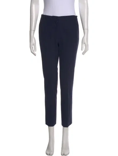 Pre-owned Diane Von Furstenberg Wool Straight Leg Pants In Blue