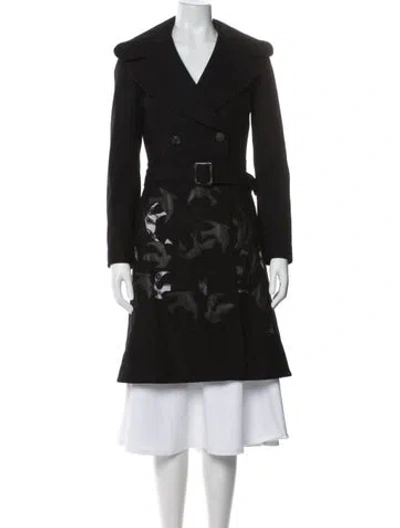 Pre-owned Diane Von Furstenberg Wool Trench Coat In Black