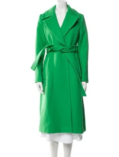 Pre-owned Diane Von Furstenberg Wool Trench Coat In Green