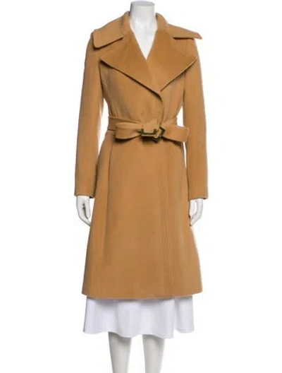 Pre-owned Diane Von Furstenberg Wool Trench Coat In Neutral