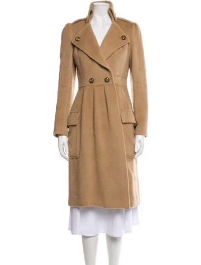 Pre-owned Diane Von Furstenberg Wool Trench Coat In Neutral