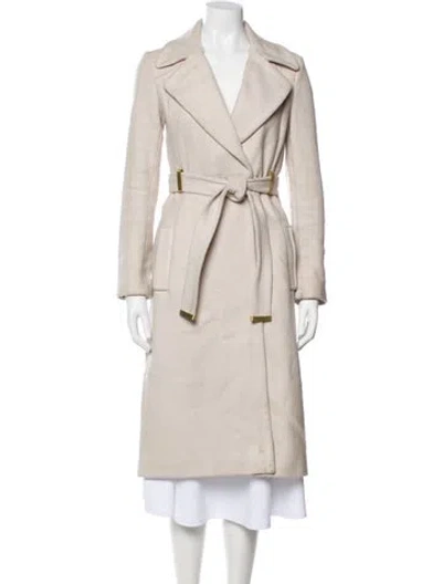 Pre-owned Diane Von Furstenberg Wool Trench Coat In Neutral
