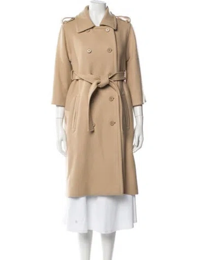Pre-owned Diane Von Furstenberg Wool Trench Coat In Neutral