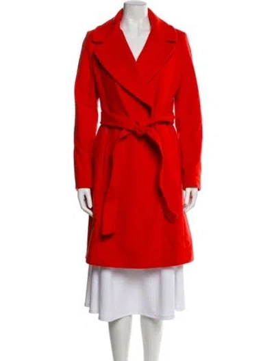 Pre-owned Diane Von Furstenberg Wool Trench Coat In Orange