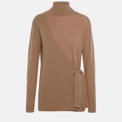 Pre-owned Diane Von Furstenberg Wool Turtleneck Sweater Xs In Brown