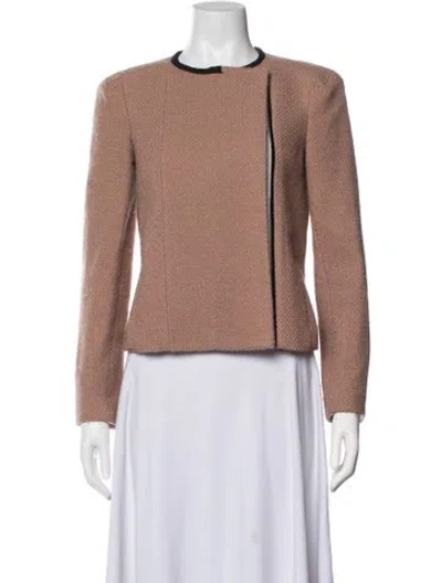 Pre-owned Diane Von Furstenberg Wool Tweed Pattern Jacket In Pink