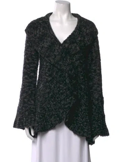 Pre-owned Diane Von Furstenberg Wool Tweed Pattern Sweater In Black